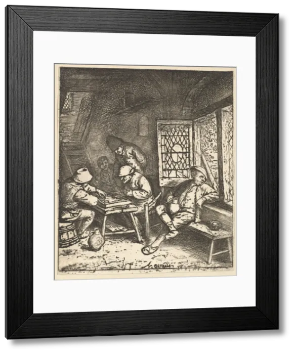 Framed Print : Tric Trac Players, 1610-85. Creator: Adriaen van Ostade Framed Print : Tric Trac Players, 1610-85. Creator: Adriaen van Ostade