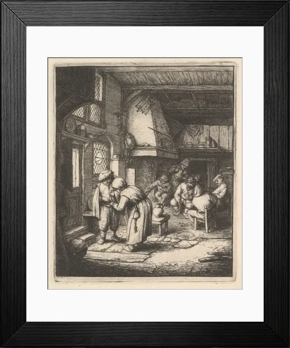 Framed Print : Peasant Paying his Bill, 17th century. Creator: Adriaen van Ostade Framed Print : Peasant Paying his Bill, 17th century. Creator: Adriaen van Ostade