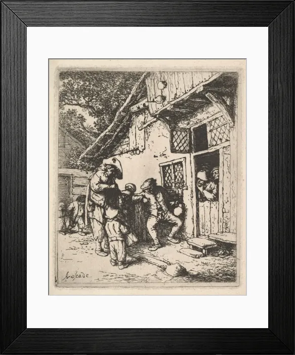 Framed Print : Traveling Musicians, 1610-85. Creator: Adriaen van Ostade Framed Print : Traveling Musicians, 1610-85. Creator: Adriaen van Ostade