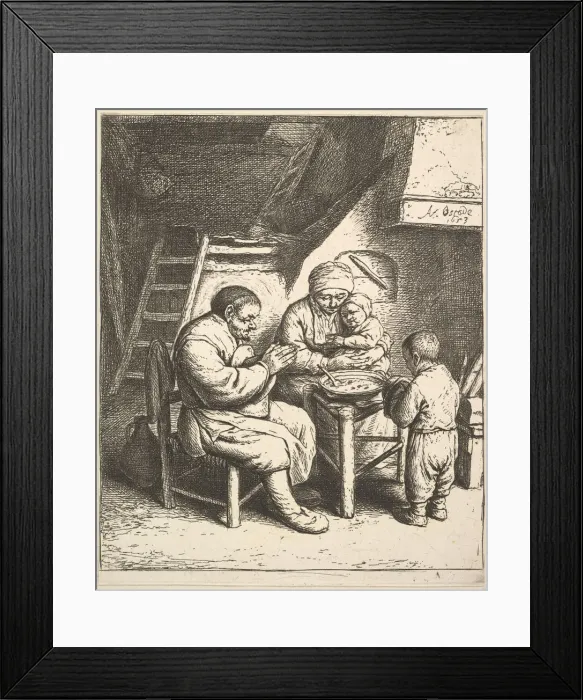 Framed Print : The Blessing, 1610-85. Creator: Adriaen van Ostade