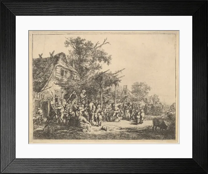 Framed Print : Dance Under the Trellis, 1610-85. Creator: Adriaen van Ostade Framed Print : Dance Under the Trellis, 1610-85. Creator: Adriaen van Ostade
