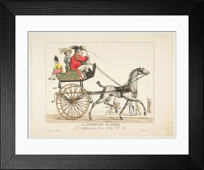 Framed Print : La Promenade en Bokei;Le Supreme Bon-Ton No. 26, 1816 Framed Print : La Promenade en Bokei;Le Supreme Bon-Ton No. 26, 1816