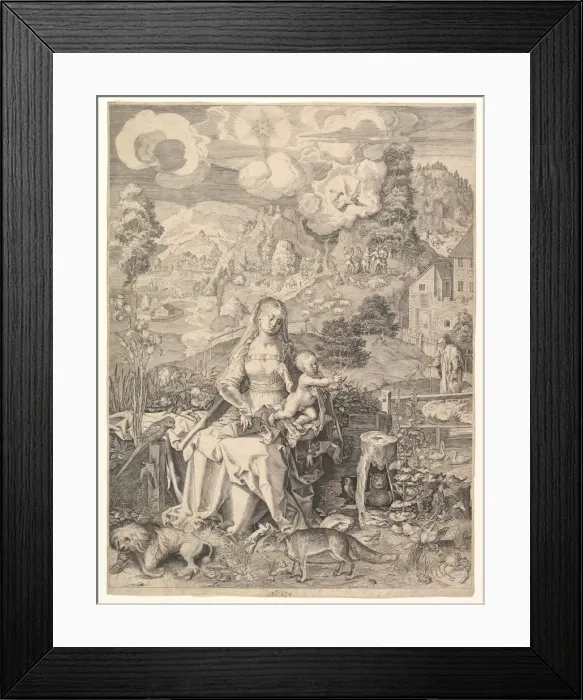 Framed Print : Virgin and Child in a Landscape, ca. 1597. Creator: Aegidius Sadeler II Framed Print : Virgin and Child in a Landscape, ca. 1597. Creator: Aegidius Sadeler II