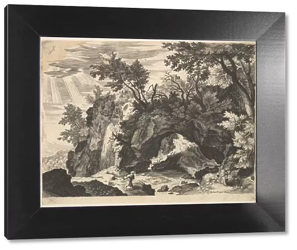 Rocky Landscape with the Stigmatization of St. Francis (reverse copy). Creator: Unknown