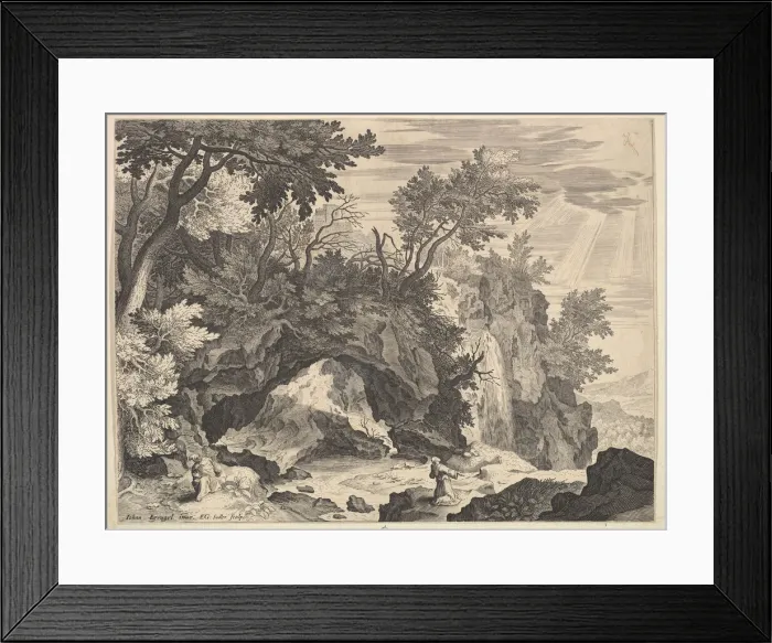 Framed Print : Rocky Landscape with the Stigmatisation of Saint Francis. n. d Framed Print : Rocky Landscape with the Stigmatisation of Saint Francis. n. d