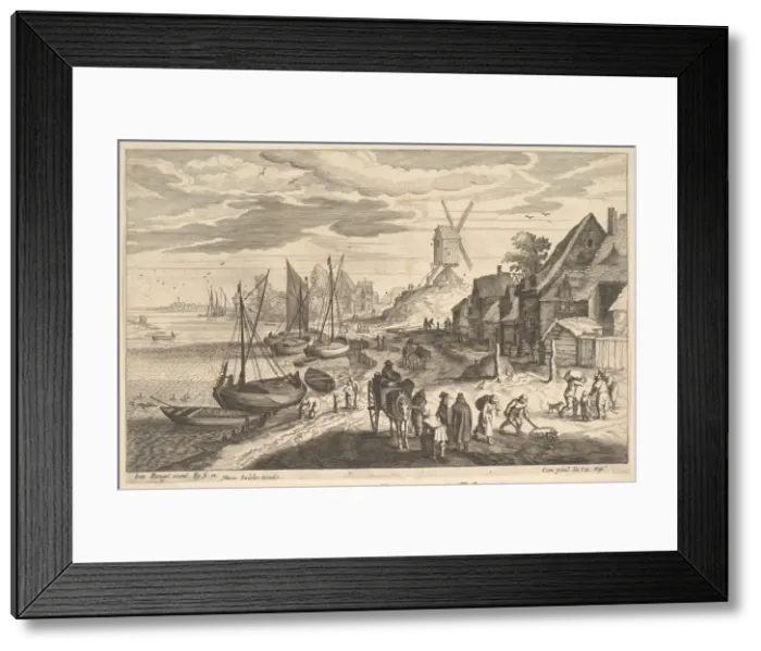 Framed Print : Coast Scene with a Windmill. n. d. Creator: Aegidius Sadeler II Framed Print : Coast Scene with a Windmill. n. d. Creator: Aegidius Sadeler II
