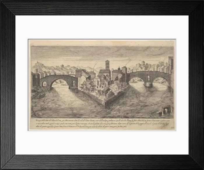 Framed Print : Plate 37: view of the church of San Bartolomeo all Isola on Tiber Island, Rome Framed Print : Plate 37: view of the church of San Bartolomeo all Isola on Tiber Island, Rome