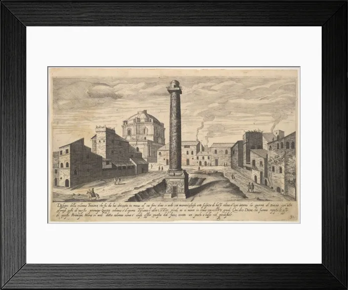 Framed Print : Plate 31: view of the column of Trajan, shown with its pedestal dug out from the earth Framed Print : Plate 31: view of the column of Trajan, shown with its pedestal dug out from the earth