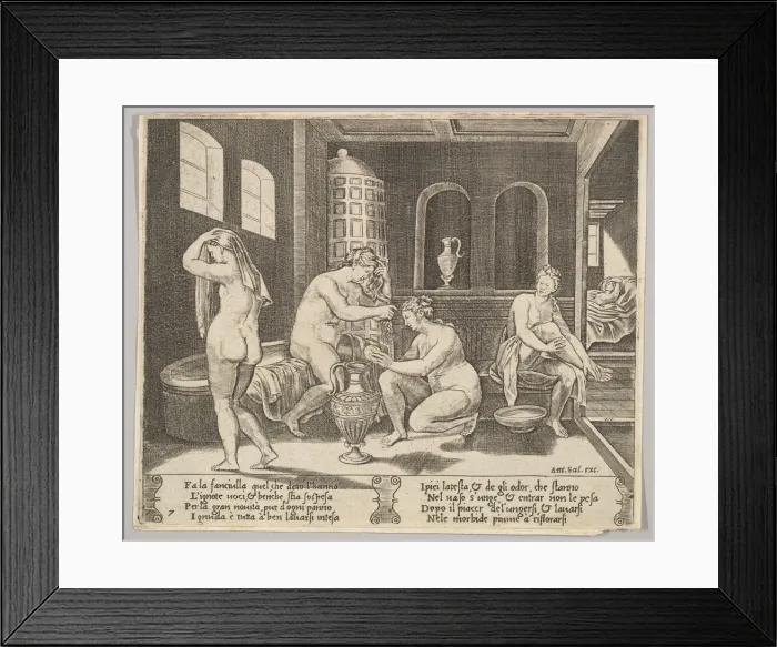 Framed Print : Plate 7: Psyche attended in her bath by nymphs, in the background right Psyche repr Framed Print : Plate 7: Psyche attended in her bath by nymphs, in the background right Psyche repr