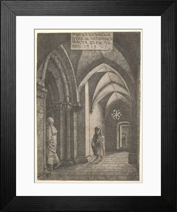 Framed Print : The Entrance Hall of the Regensburg Synagogue, 1519. Creator: Albrecht Altdorfer Framed Print : The Entrance Hall of the Regensburg Synagogue, 1519. Creator: Albrecht Altdorfer