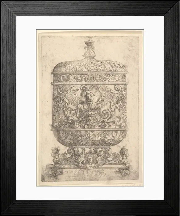 Framed Print : Covered Goblet with Grotesques on a White Background. n. d. Creator: Albrecht Altdorfer Framed Print : Covered Goblet with Grotesques on a White Background. n. d. Creator: Albrecht Altdorfer