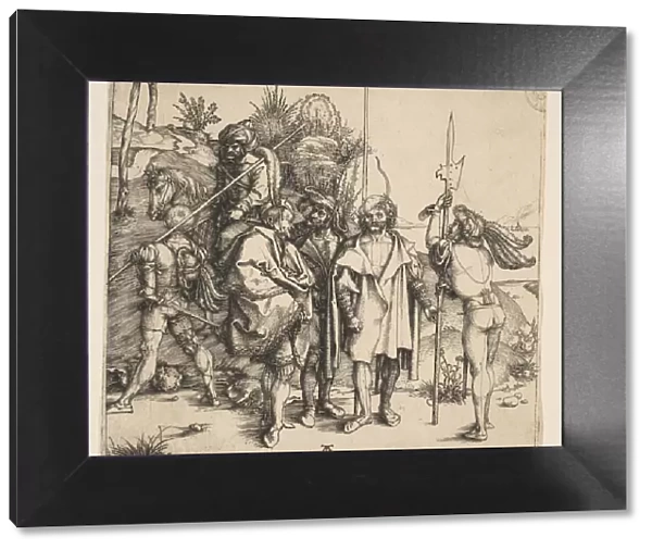 Five Foot Soldiers and a Mounted Turk, ca. 1495. Creator: Albrecht Durer