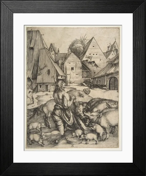 Framed Print : The Prodigal Son, ca. 1496. Creator: Albrecht Durer Framed Print : The Prodigal Son, ca. 1496. Creator: Albrecht Durer