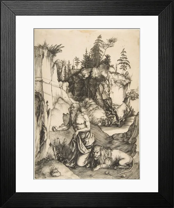 Framed Print : Saint Jerome Penitent in the Wilderness, ca. 1496. Creator: Albrecht Durer Framed Print : Saint Jerome Penitent in the Wilderness, ca. 1496. Creator: Albrecht Durer