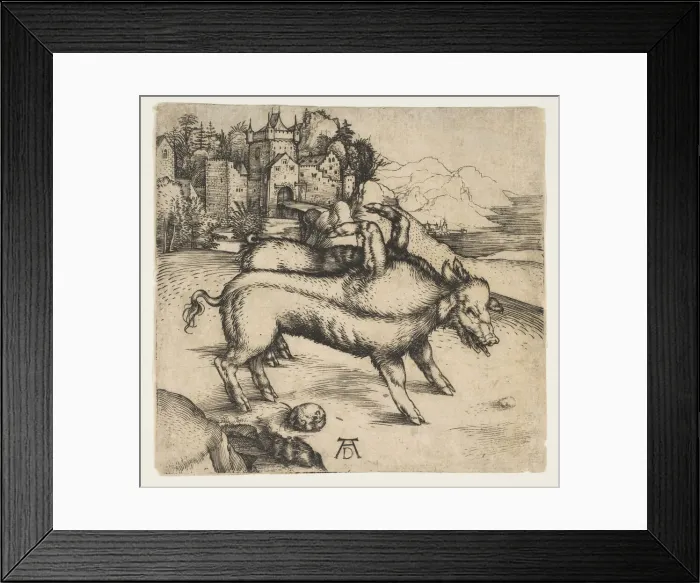 Framed Print : The Monstrous Pig of Landser, ca. 1496. Creator: Albrecht Durer Framed Print : The Monstrous Pig of Landser, ca. 1496. Creator: Albrecht Durer