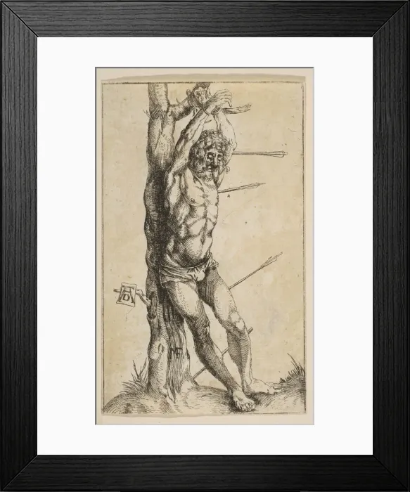 Framed Print : Saint Sebastian Tied to a Tree (reverse copy). n. d. Creator: Unknown Framed Print : Saint Sebastian Tied to a Tree (reverse copy). n. d. Creator: Unknown