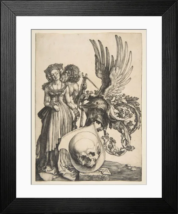 Framed Print : Coat of Arms with a Skull, 1503. Creator: Albrecht Durer Framed Print : Coat of Arms with a Skull, 1503. Creator: Albrecht Durer