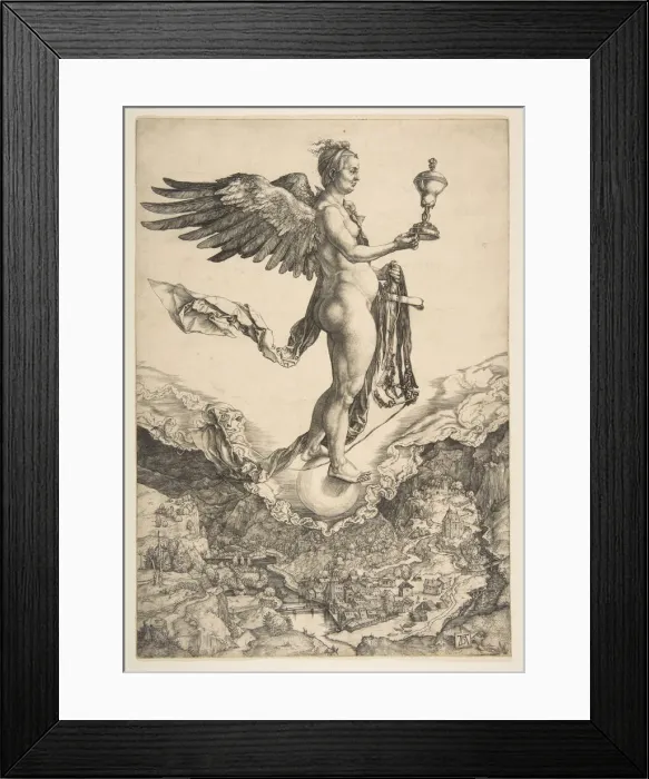 Framed Print : Nemesis (The Great Fortune), ca. 1501. Creator: Albrecht Durer Framed Print : Nemesis (The Great Fortune), ca. 1501. Creator: Albrecht Durer