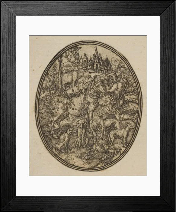 Framed Print : Saint Eustace (reduced reverse copy in oval). n. d. Creator: Unknown