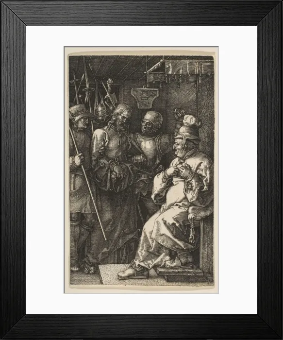 Framed Print : Christ before Caiaphas, from The Passion, 1512. Creator: Albrecht Durer Framed Print : Christ before Caiaphas, from The Passion, 1512. Creator: Albrecht Durer