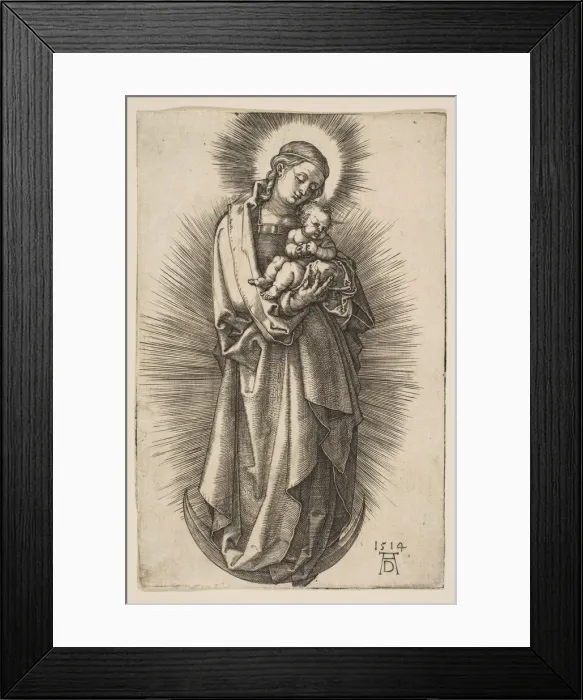 Framed Print : Virgin and Child on the Crescent with a Diadem, 1514. Creator: Albrecht Durer Framed Print : Virgin and Child on the Crescent with a Diadem, 1514. Creator: Albrecht Durer