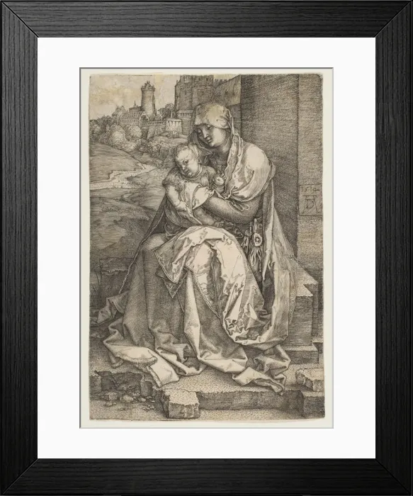 Framed Print : Virgin and Child Seated by the Wall, 1514. Creator: Albrecht Durer Framed Print : Virgin and Child Seated by the Wall, 1514. Creator: Albrecht Durer