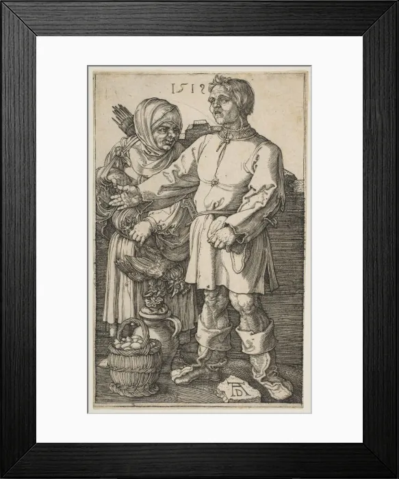 Framed Print : The Peasant Couple at Market, 1519. Creator: Albrecht Durer Framed Print : The Peasant Couple at Market, 1519. Creator: Albrecht Durer