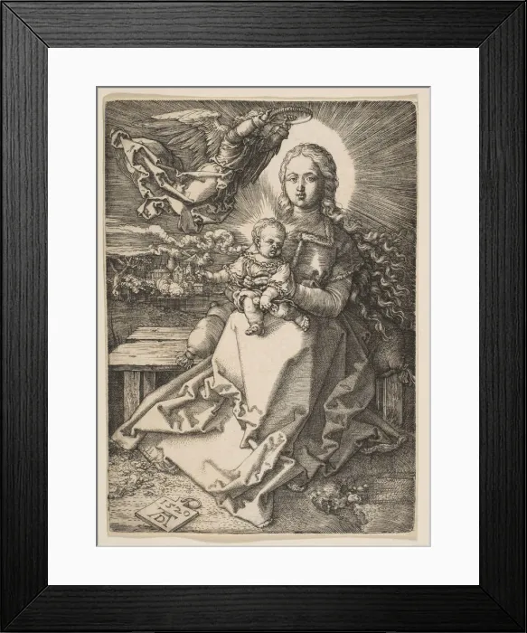 Framed Print : Virgin and Child Crowned by an Angel, 1520. Creator: Albrecht Durer