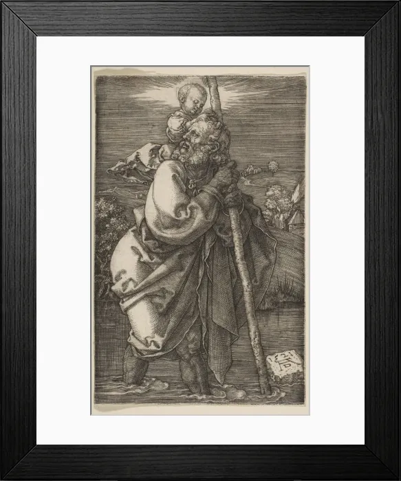 Framed Print : Saint Christopher Facing Left, 1521. Creator: Albrecht Durer Framed Print : Saint Christopher Facing Left, 1521. Creator: Albrecht Durer