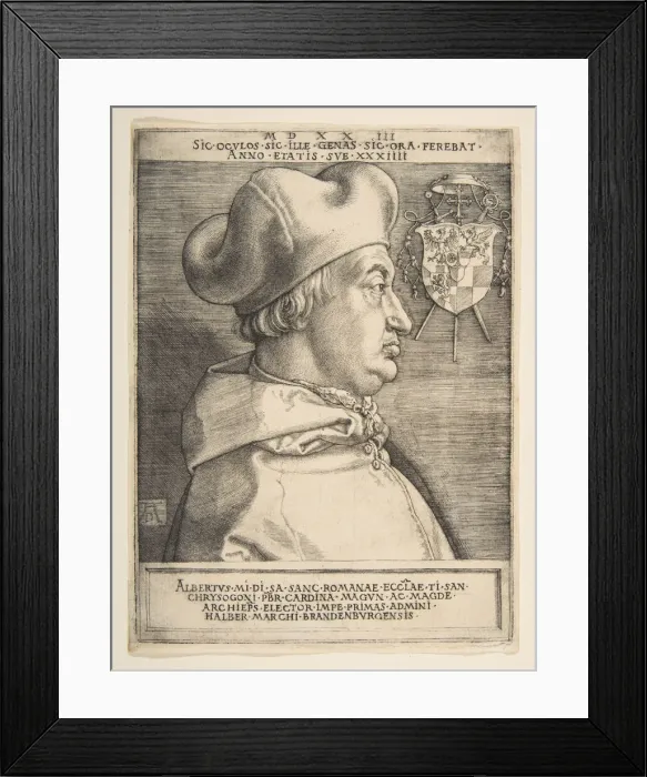 Framed Print : Cardinal Albrecht of Brandenburg. n. d. Creator: Albrecht Durer Framed Print : Cardinal Albrecht of Brandenburg. n. d. Creator: Albrecht Durer