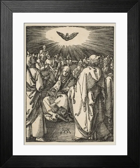 Framed Print : Pentecost, from The Small Passion, ca. 1510. Creator: Albrecht Durer Framed Print : Pentecost, from The Small Passion, ca. 1510. Creator: Albrecht Durer