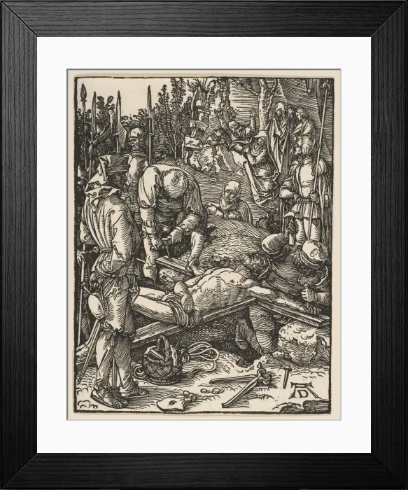 Framed Print : Christ Nailed to the Cross, from The Small Passion, ca. 1509. Creator: Albrecht Durer Framed Print : Christ Nailed to the Cross, from The Small Passion, ca. 1509. Creator: Albrecht Durer