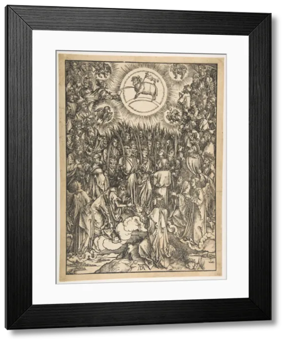 Framed Print : The Adoration of the Lamb, from The Apocalypse, Latin Edition, 1511, 1511 Framed Print : The Adoration of the Lamb, from The Apocalypse, Latin Edition, 1511, 1511
