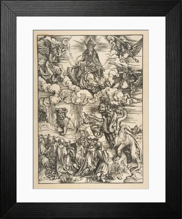 Framed Print : The Beast with Two Horns Like a Lamb, from The Apocalypse, Latin Edition 1511, ca. 1496