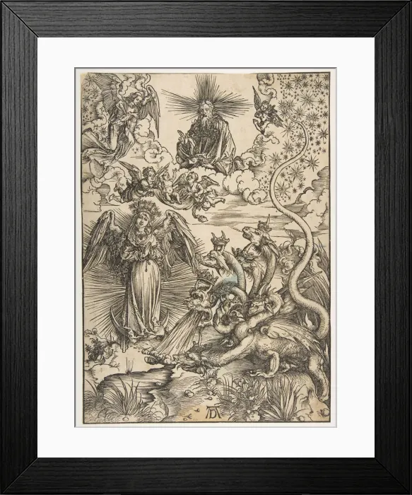 Framed Print : The Apocalyptic Woman, from The Apocalypse, Latin Edition, 1511, 1511 Framed Print : The Apocalyptic Woman, from The Apocalypse, Latin Edition, 1511, 1511