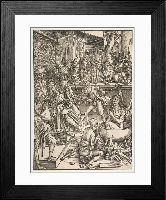 Framed Print : The Martyrdom of Saint John, from The Apocalypse, Latin Edition 1511, ca. 1496 Framed Print : The Martyrdom of Saint John, from The Apocalypse, Latin Edition 1511, ca. 1496