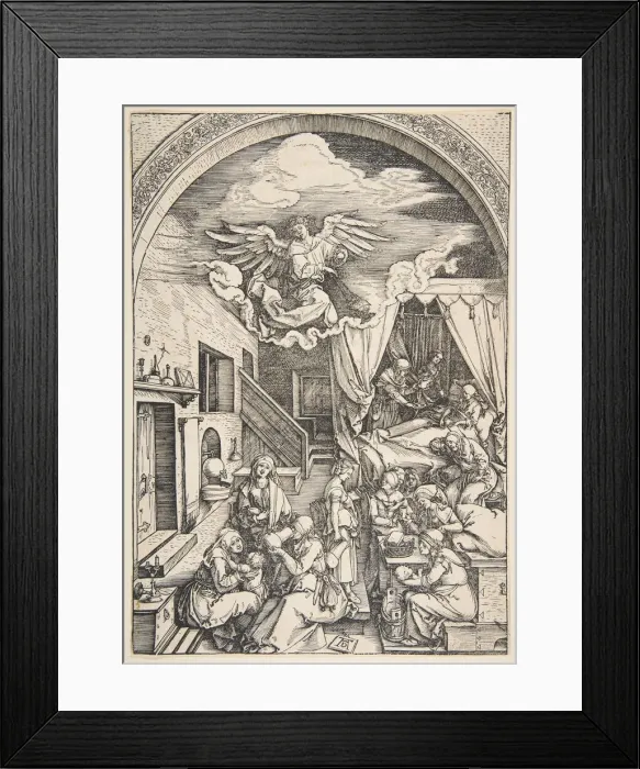 Framed Print : The Birth of the Virgin, from The Life of the Virgin, ca. 1503. Creator: Albrecht Durer Framed Print : The Birth of the Virgin, from The Life of the Virgin, ca. 1503. Creator: Albrecht Durer
