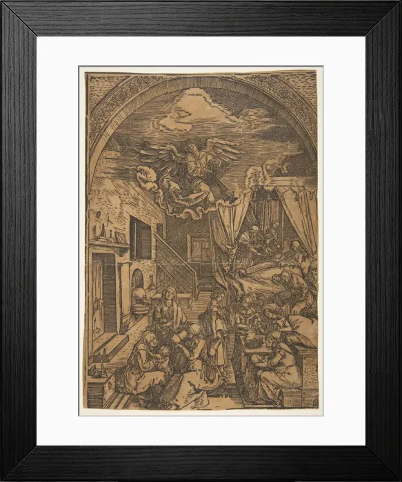 Framed Print : The Birth of the Virgin, from The Life of the Virgin (copy). n. d. Creator: Unknown Framed Print : The Birth of the Virgin, from The Life of the Virgin (copy). n. d. Creator: Unknown