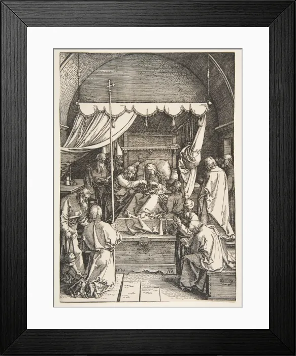 Framed Print : The Death of the Virgin, from the The Life of the Virgin, 1510. Creator: Albrecht Durer