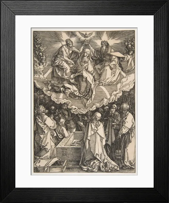 Framed Print : The Assumption and Coronation of the Virgin, from The Life of the Virgin, 1510 Framed Print : The Assumption and Coronation of the Virgin, from The Life of the Virgin, 1510