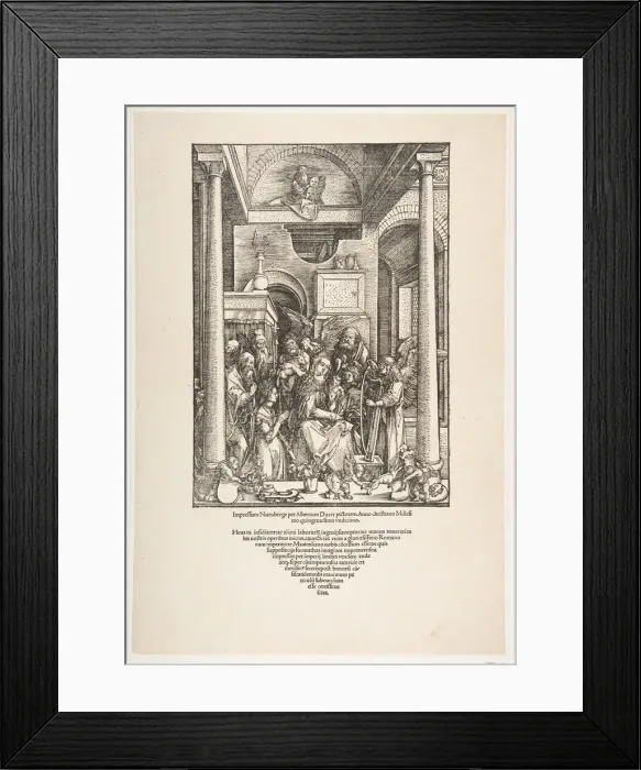 Framed Print : The Glorification of the Virgin, from The Life of the Virgin, Latin Edition, 1511, 1511 Framed Print : The Glorification of the Virgin, from The Life of the Virgin, Latin Edition, 1511, 1511