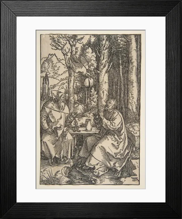Framed Print : Saint Anthony and Saint Paul in the Desert, ca. 1503. Creator: Albrecht Durer Framed Print : Saint Anthony and Saint Paul in the Desert, ca. 1503. Creator: Albrecht Durer