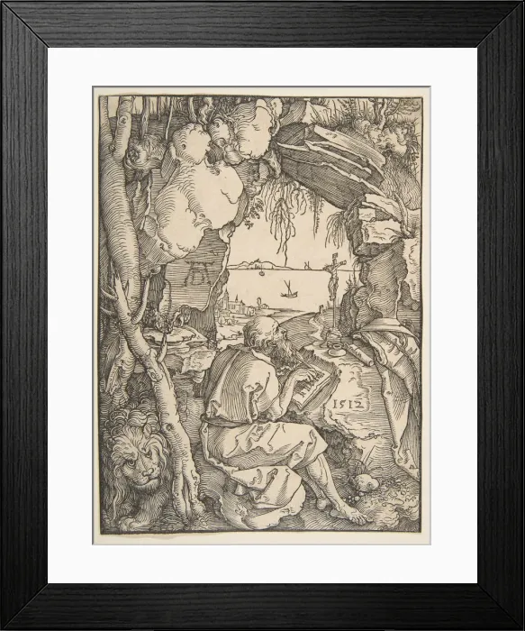 Framed Print : Saint Jerome in a Cave, 1512. Creator: Albrecht Durer Framed Print : Saint Jerome in a Cave, 1512. Creator: Albrecht Durer