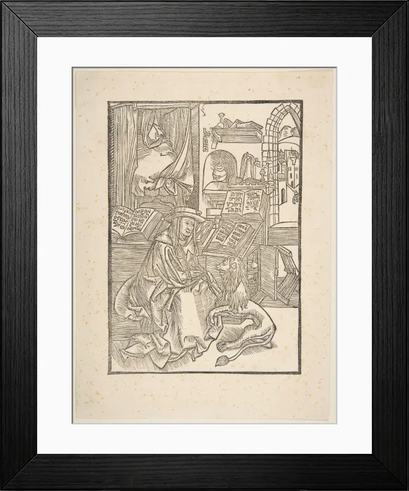 Framed Print : Saint Jerome Extracting a Thorn from the Lions Foot, Lyons, 1508 (copy). n. d Framed Print : Saint Jerome Extracting a Thorn from the Lions Foot, Lyons, 1508 (copy). n. d