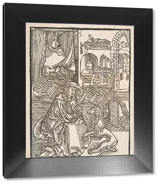 Saint Jerome Extracting a Thorn from the Lions Foot, Lyons 1508 (copy). n. d