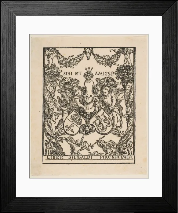 Framed Print : The Book Plate of Wilibald Pirckheimer. n. d. Creator: Albrecht Durer Framed Print : The Book Plate of Wilibald Pirckheimer. n. d. Creator: Albrecht Durer