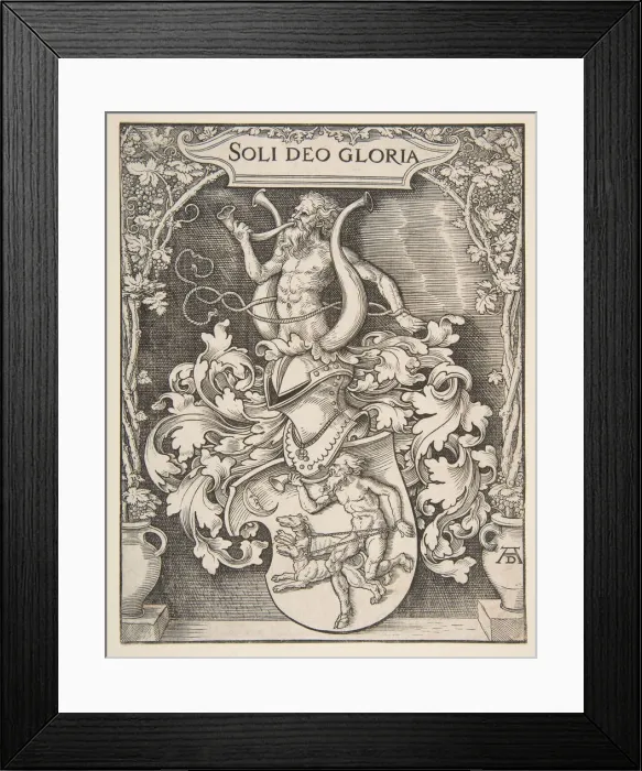 Framed Print : Coat of Arms of Johann Tscherte. n. d. Creator: Albrecht Durer Framed Print : Coat of Arms of Johann Tscherte. n. d. Creator: Albrecht Durer
