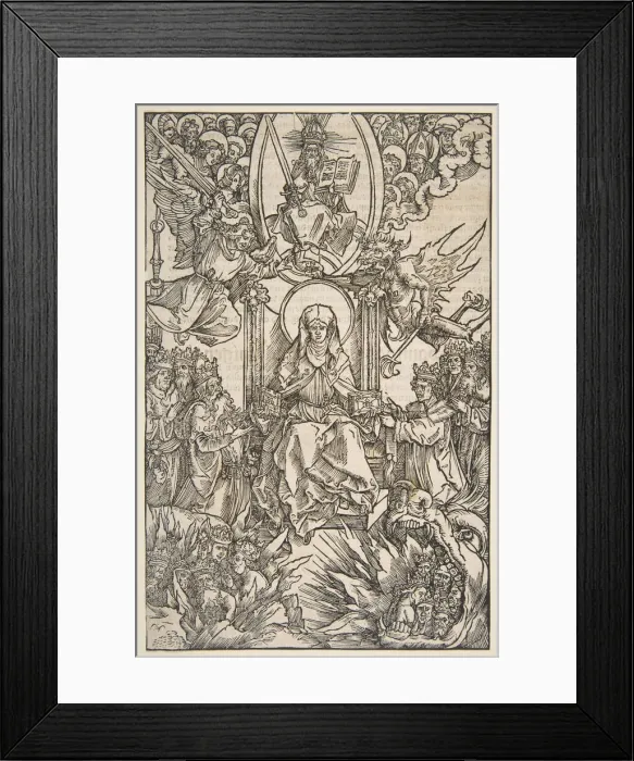 Framed Print : Illustration from Revelations Sancte Birgitte, Koberger Nuremberg 1502 (German Text). n. d Framed Print : Illustration from Revelations Sancte Birgitte, Koberger Nuremberg 1502 (German Text). n. d