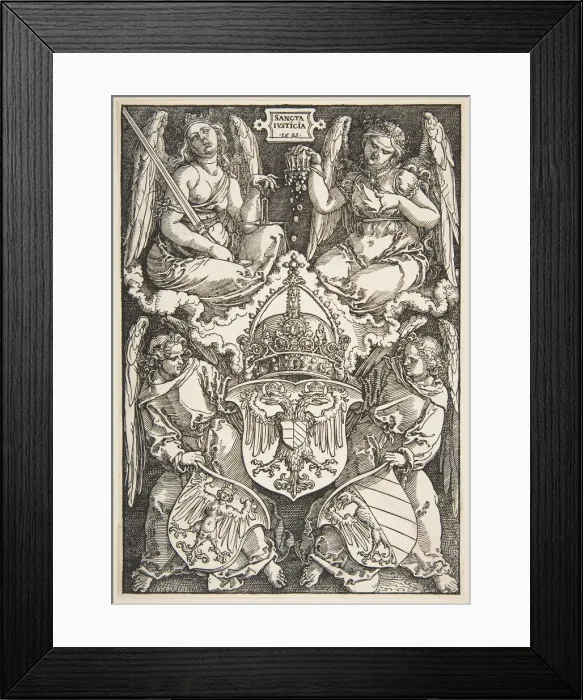 Framed Print : The Arms of the Empire and of Nuremberg, 1521. Creator: Albrecht Durer Framed Print : The Arms of the Empire and of Nuremberg, 1521. Creator: Albrecht Durer