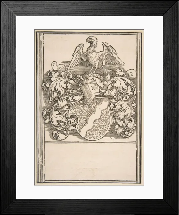 Framed Print : Arms of Michel Beheim. n. d. Creator: Albrecht Durer Framed Print : Arms of Michel Beheim. n. d. Creator: Albrecht Durer